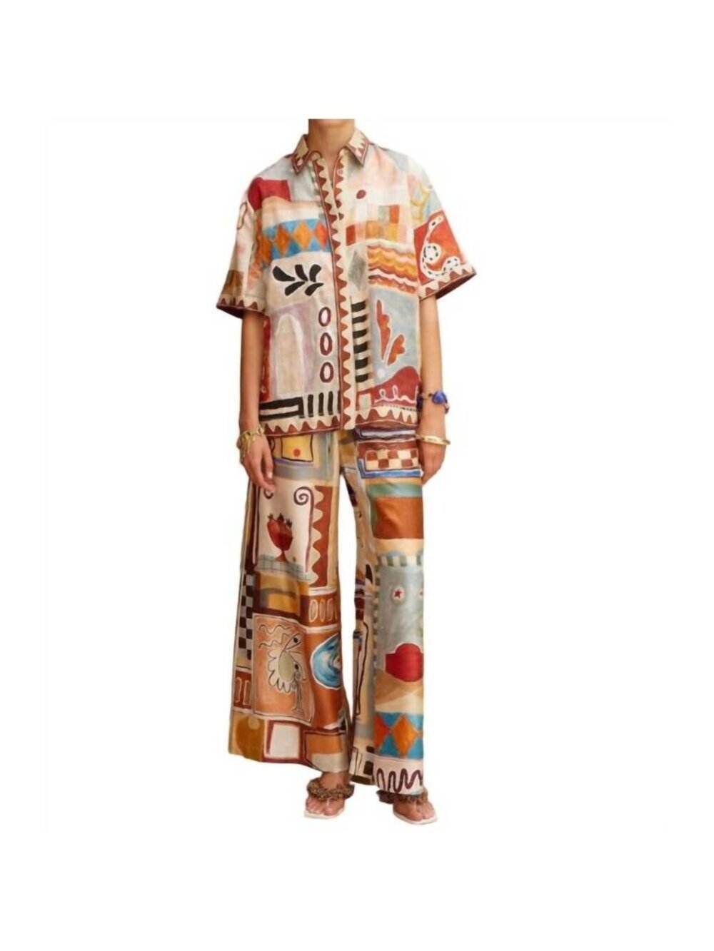 NEW ALEMAIS michelle linen shirt in multi